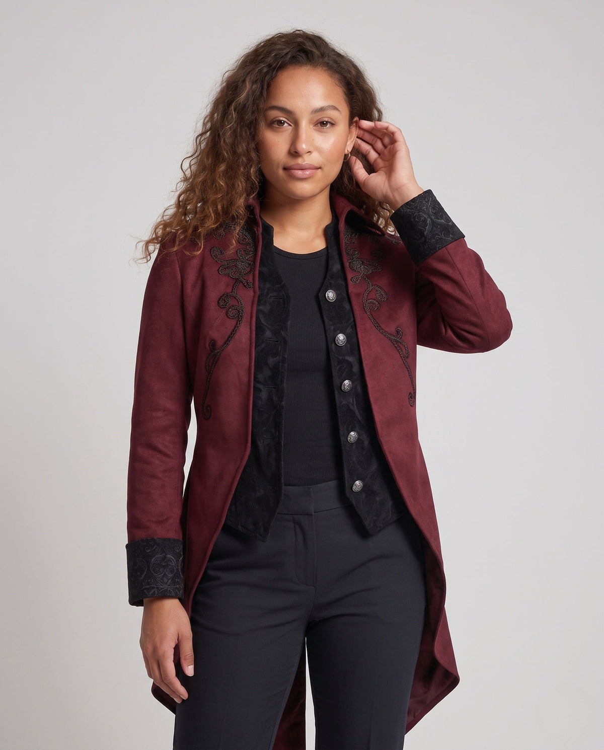 Women's Victorian Tailcoat with Embroidered Detail