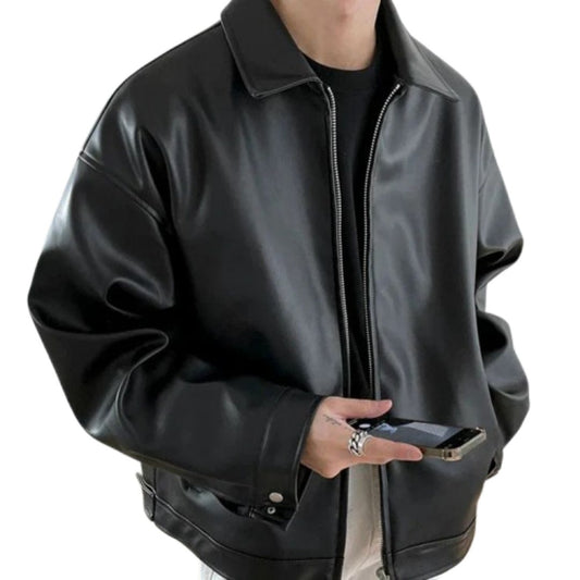 Colton | Oversized Leder Bomberjacke für Herren