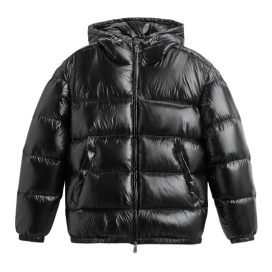 Derek | Herren glänzende Steppjacke mit Kapuze