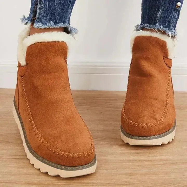 Retro Thick-Soled Snow Boots for Women – Cozy & Stylish Comfort