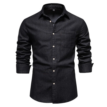 Hunter | Men’s Light Blue Denim Button-Up Shirt