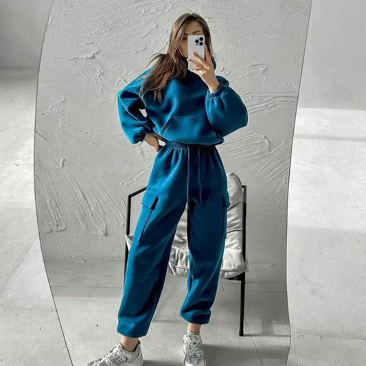 Jasmine | Hoodie und Jogginghose mit Cargotaschen für Damen
