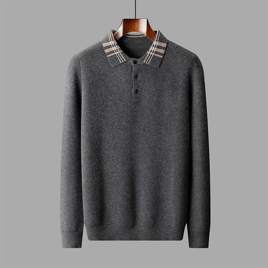Oscar | Herren Winter Klassischer Strick-Polo-Pullover