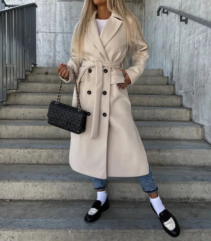 Addison | Klassischer langer Trenchcoat für Damen