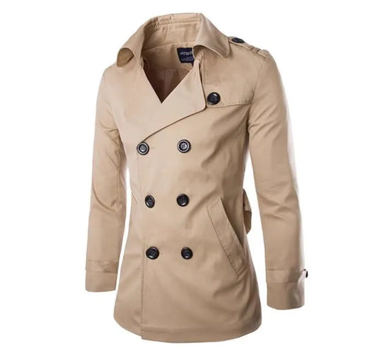 Peter | Mittellanger Trenchcoat für Herren, schmale Passform