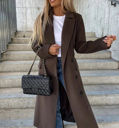 Addison | Klassischer langer Trenchcoat für Damen