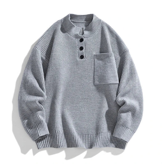 Cody | Winterlicher Strickpullover für Herren mit Knöpfen