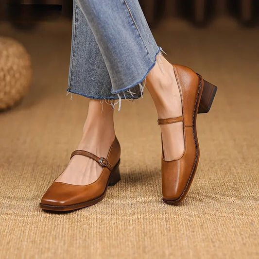 Ruby | Damen Blockabsatz-Schuhe mit Federriemen