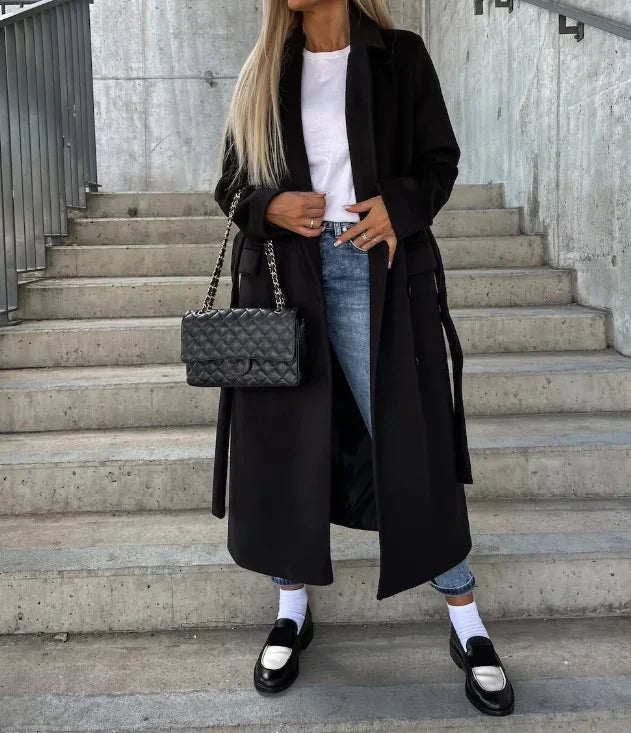 Addison | Klassischer langer Trenchcoat für Damen