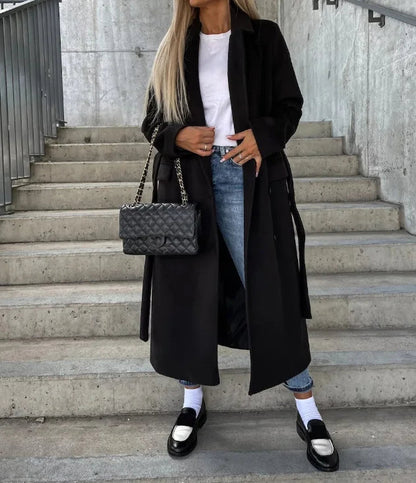 Addison | Klassischer langer Trenchcoat für Damen