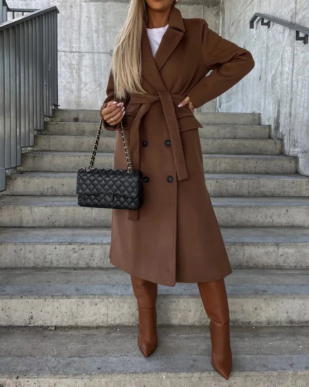 Addison | Klassischer langer Trenchcoat für Damen