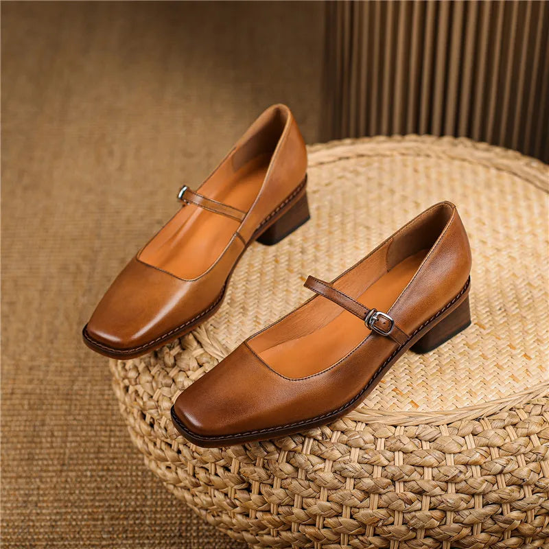 Ruby | Women’s Spring Strap Block Heel Shoes