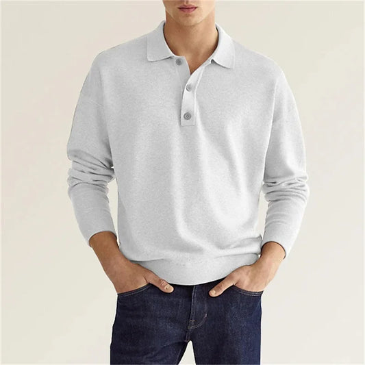 Clyde | Langärmeliges lässiges Strick-Polohemd für Herren