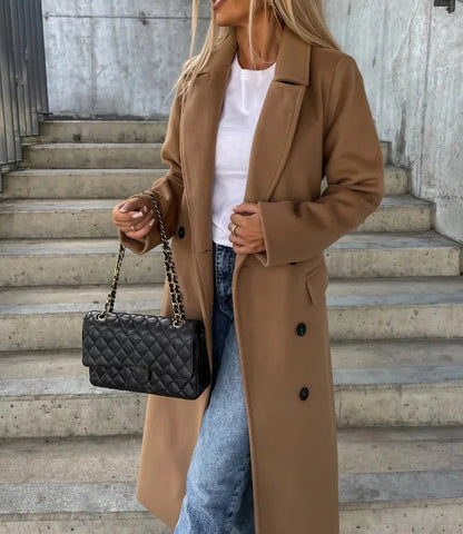 Addison | Klassischer langer Trenchcoat für Damen