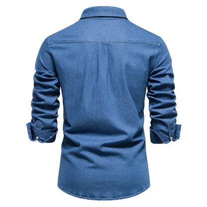 Hunter | Men’s Light Blue Denim Button-Up Shirt