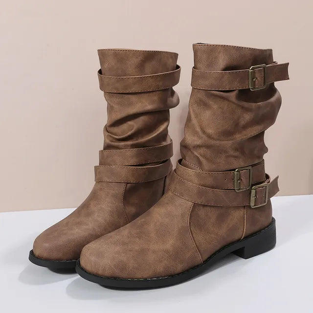 Slouch Mid-Calf Boots for Women – Effortlessly Chic & Comfortable
