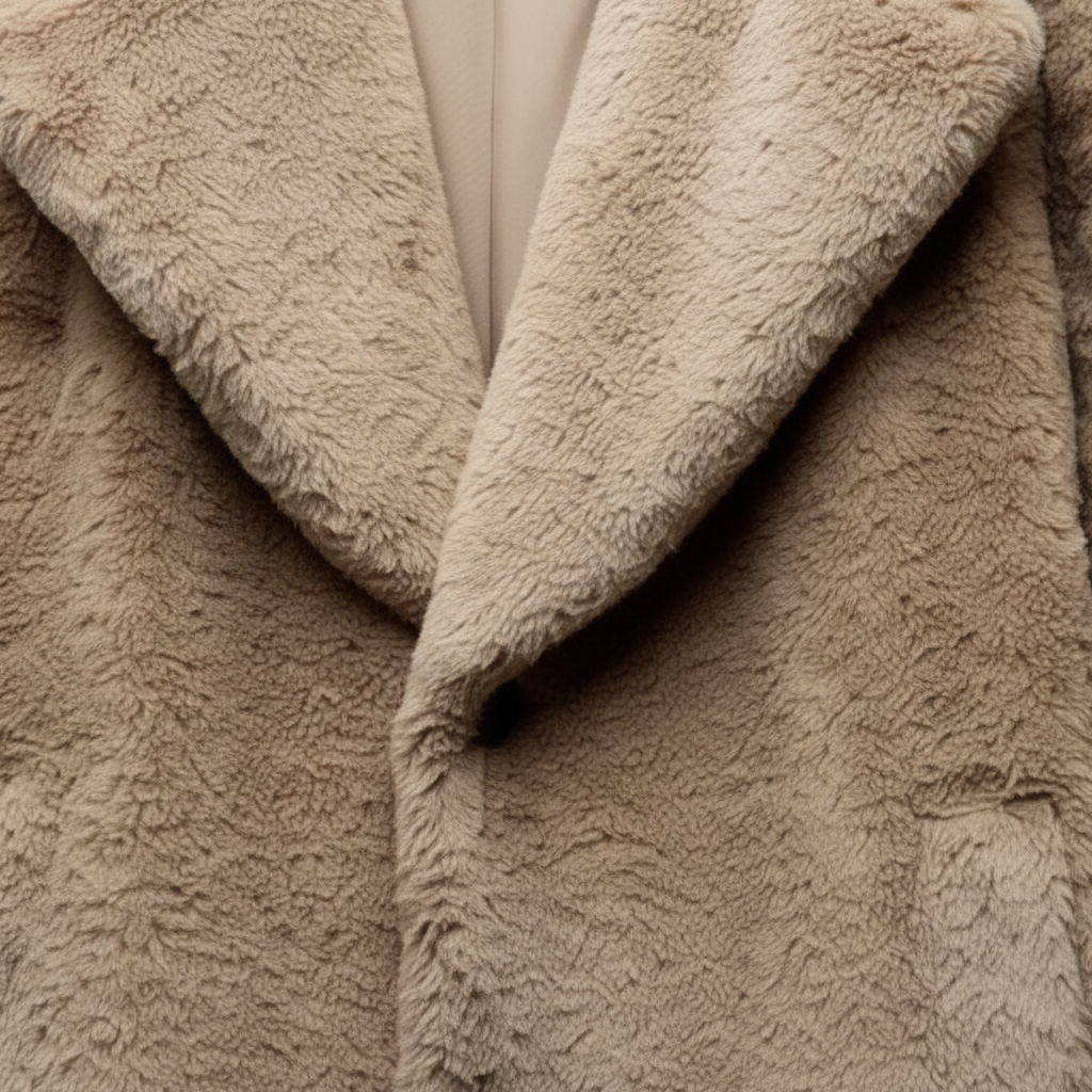 Women's Notch Collar Teddy Coat Button Front Relaxed Fit