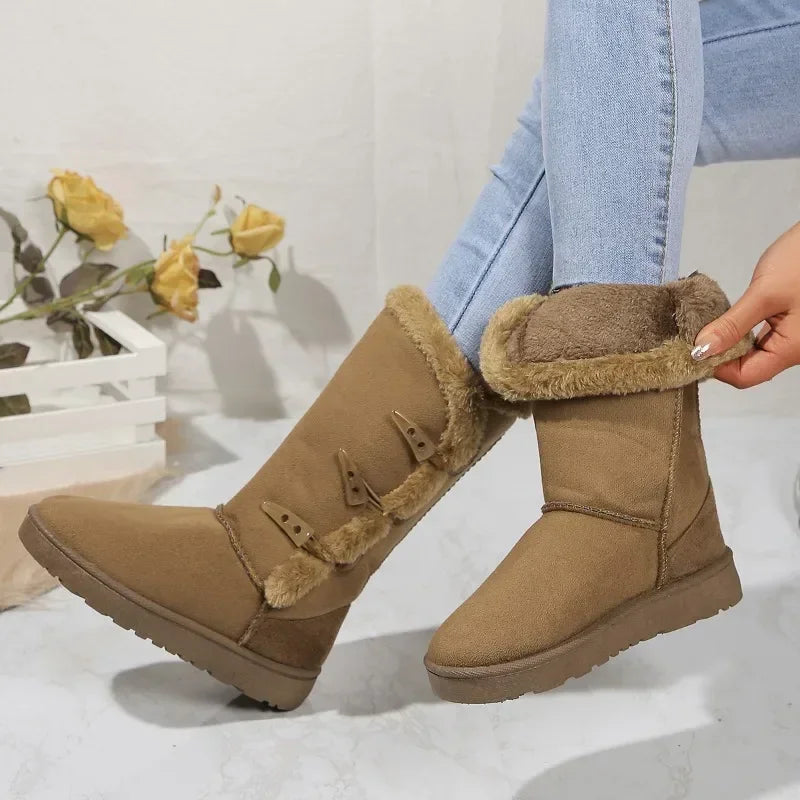 Thick-Soled Snow Boots for Women – Cozy Velvet Lining