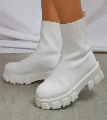 Jamie | Women’s Casual Slip On Chunky Heel Boots