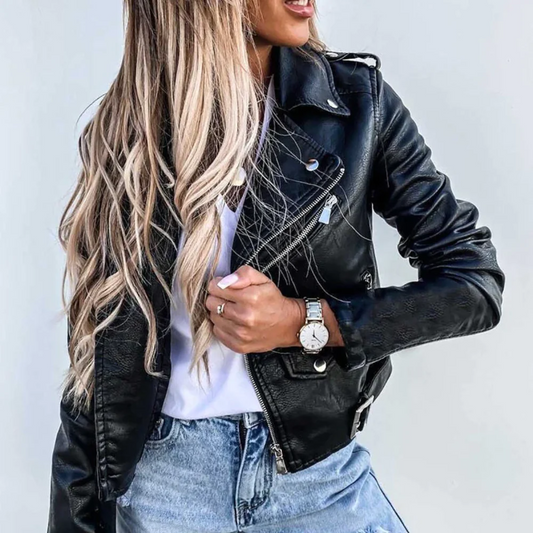 Taylor | Trendige Bikerjacke mit Reißverschluss für Damen