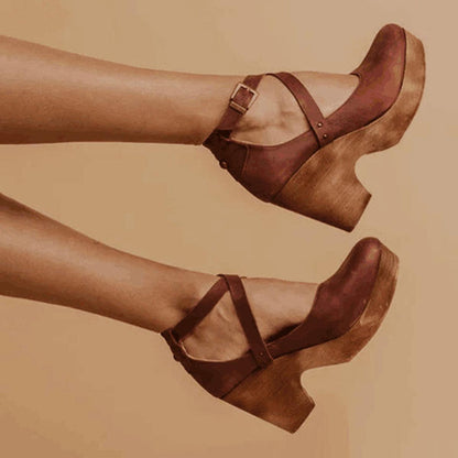 Ruby | Women’s Vintage Style Cross Strap Heels