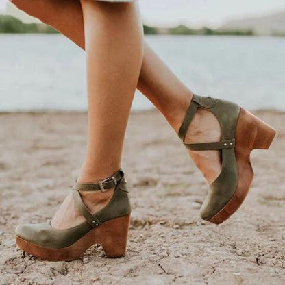 Ruby | Women’s Vintage Style Cross Strap Heels