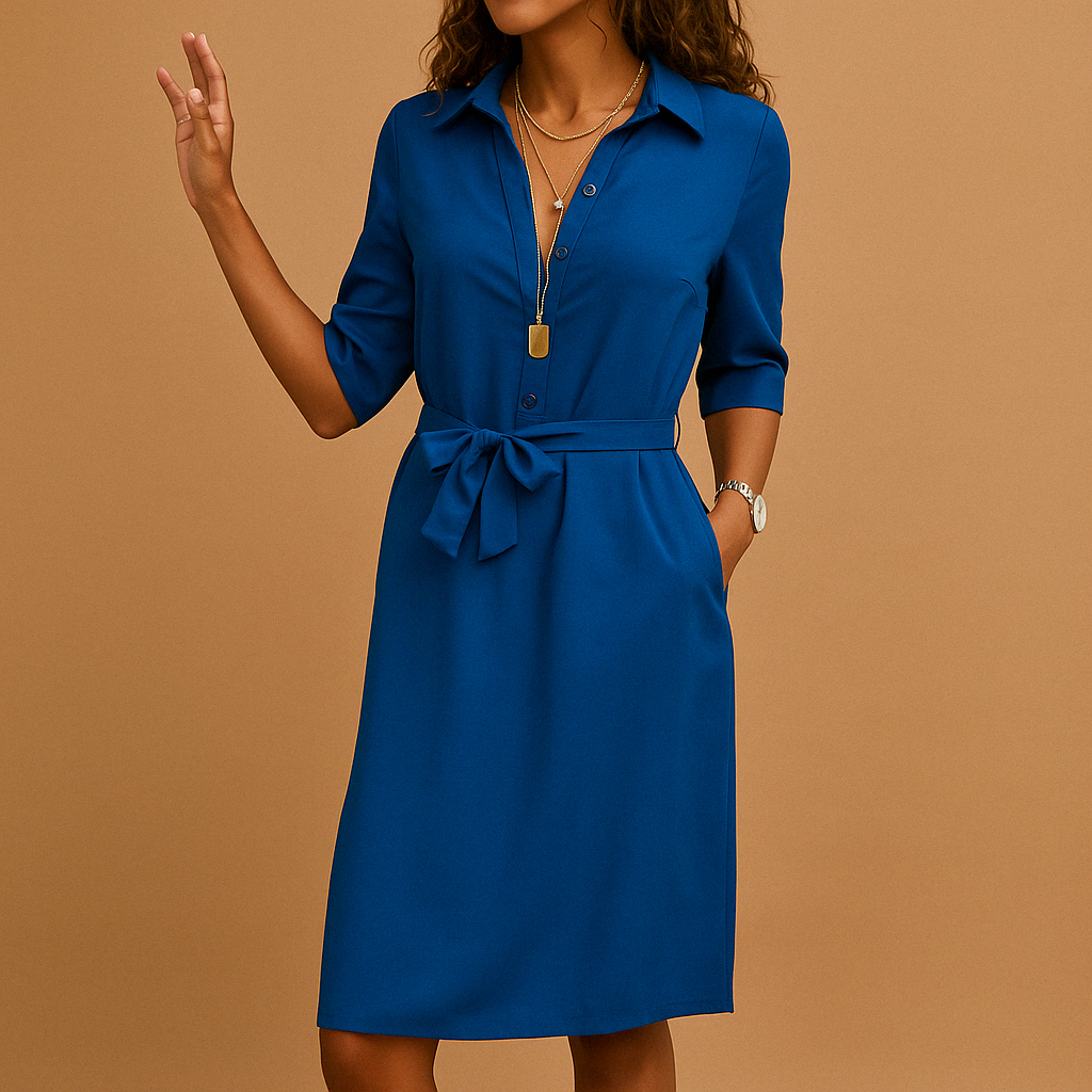 Chloe  | Women’s Spring Belted Shirt Dress