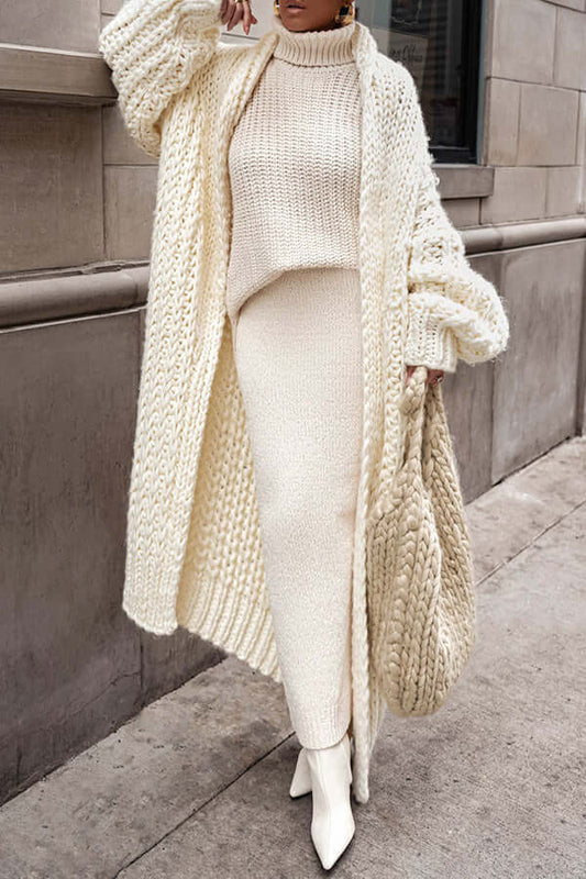 Grace | Damen Winter Strickjacke mit langen Ärmeln