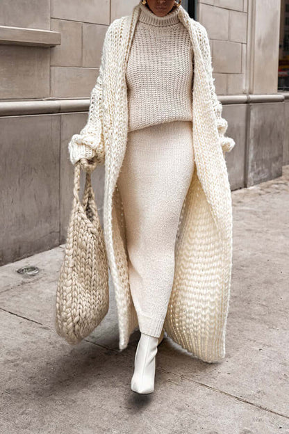 Grace | Damen Winter Strickjacke mit langen Ärmeln