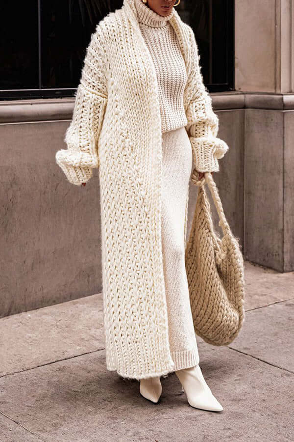 Grace | Damen Winter Strickjacke mit langen Ärmeln