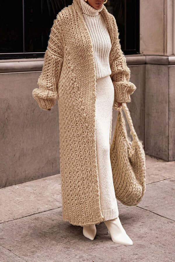 Grace | Damen Winter Strickjacke mit langen Ärmeln