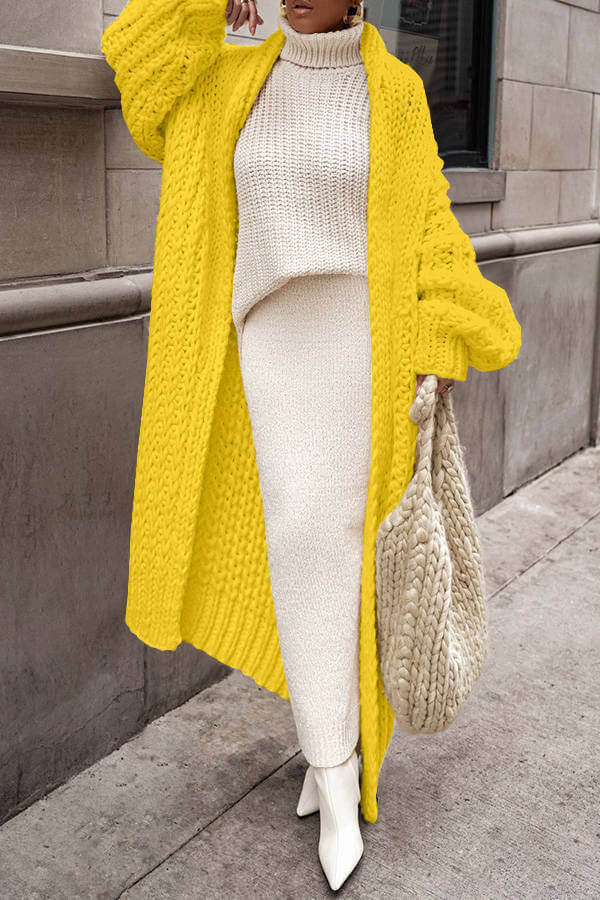 Grace | Damen Winter Strickjacke mit langen Ärmeln