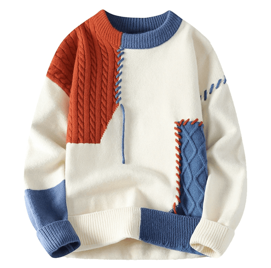 Jasper | Herren Patchwork Strick Freizeit Pullover