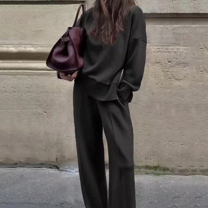 Women's Oversized Sweatshirt and Wide-Leg Pants Set