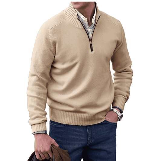 Evan | Herrenstrickpullover mit halbem Reißverschluss