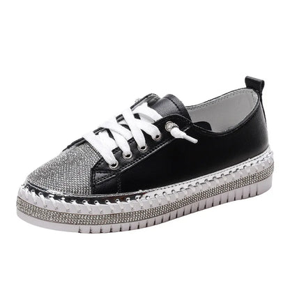 DIAMOND SILVER LEATHER SNEAKERS -Shine With Every Step ✨