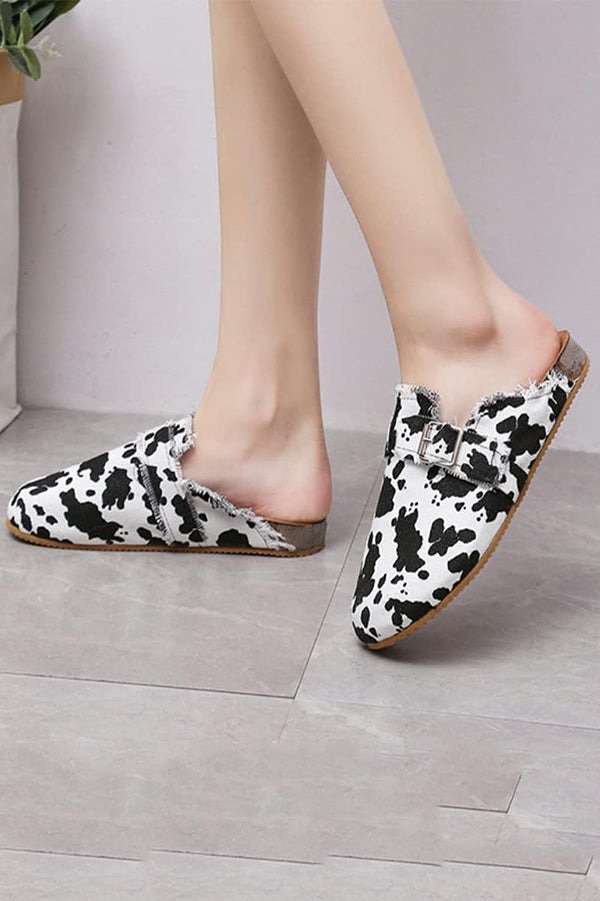 Trendy Printed Raw-Edge Flat Casual Shoes