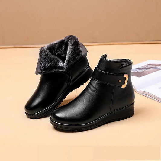 Isabel | Women’s Cozy Winter Boots with Strap Detail
