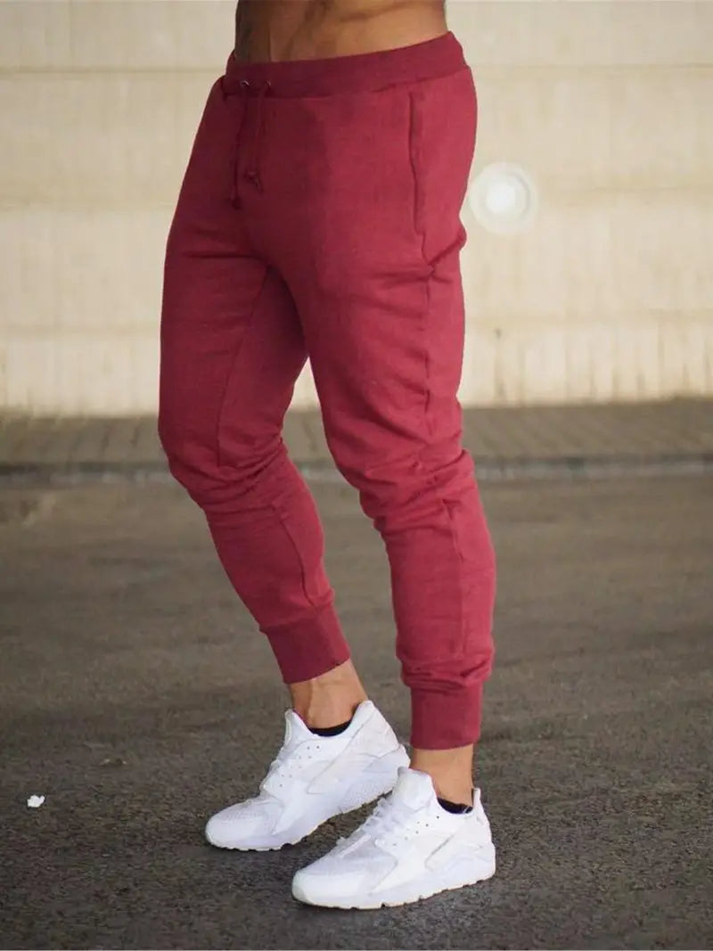 John | Men Casual Drawstring Elastic Waist Pants