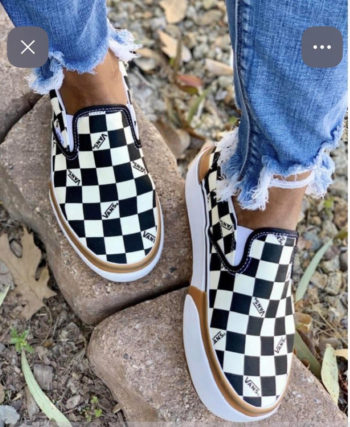 Checkered Platforms Shoes -Limited stock Avialable