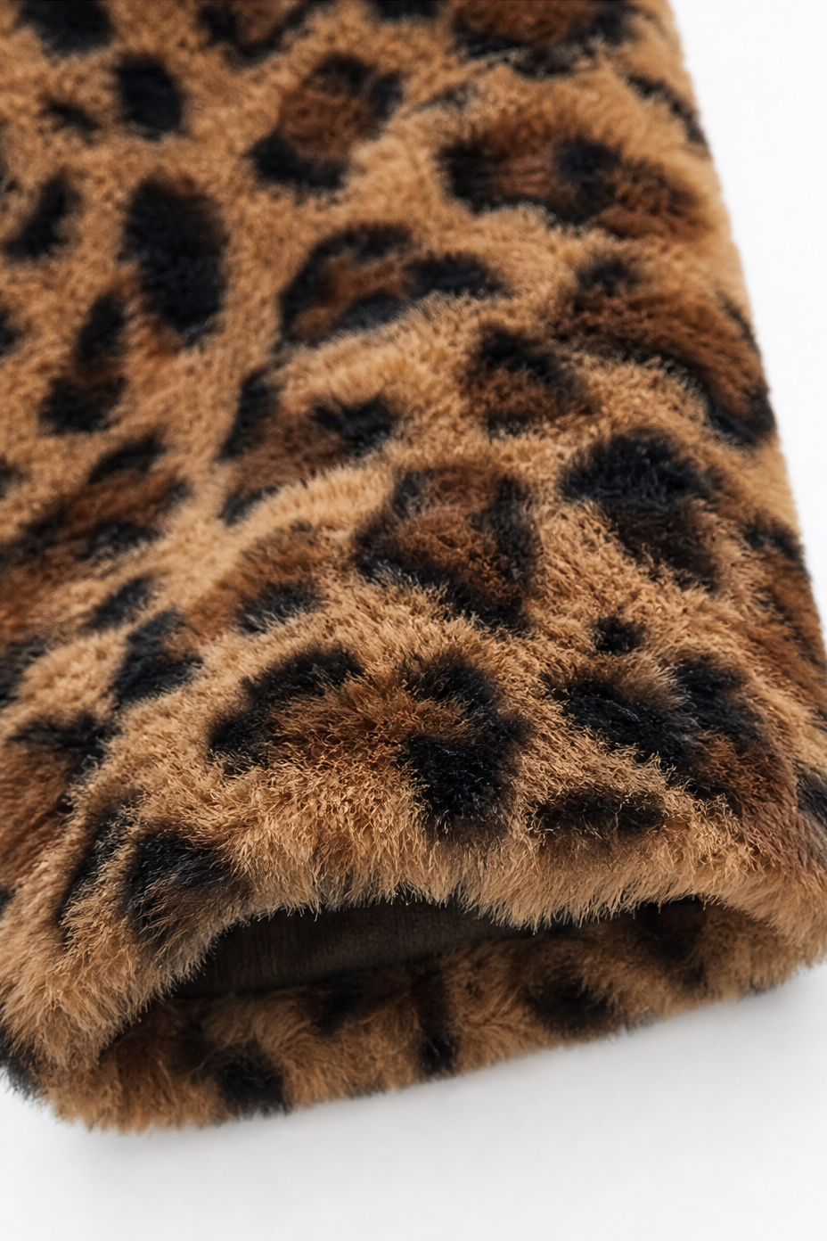 Women's Luxurious Leopard Print Faux Fur Longline Winter Coat