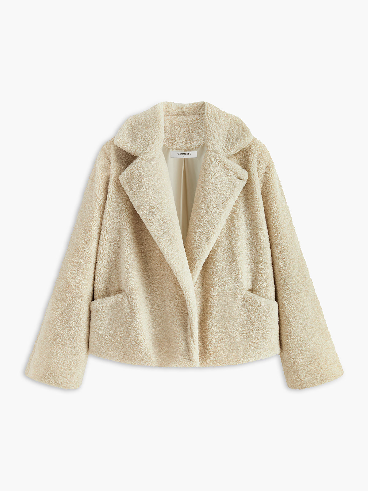 Women's Teddy Coat Relaxed Fit with Collared Neckline