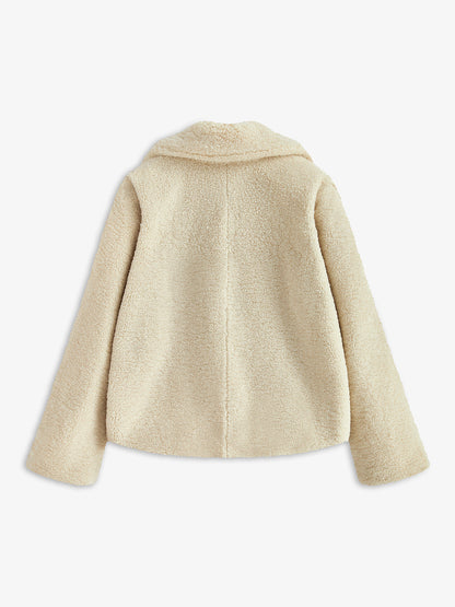 Women's Teddy Coat Relaxed Fit with Collared Neckline