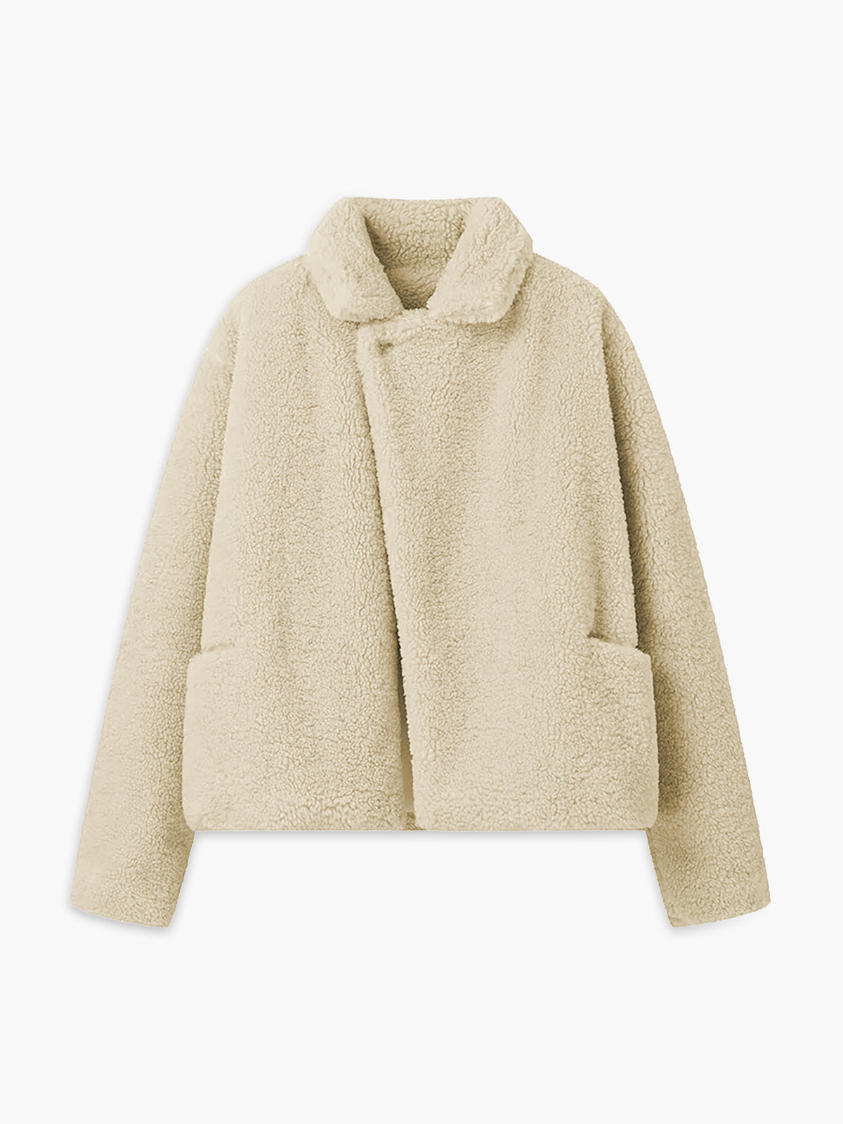 Women's Teddy Coat Relaxed Fit with Collared Neckline