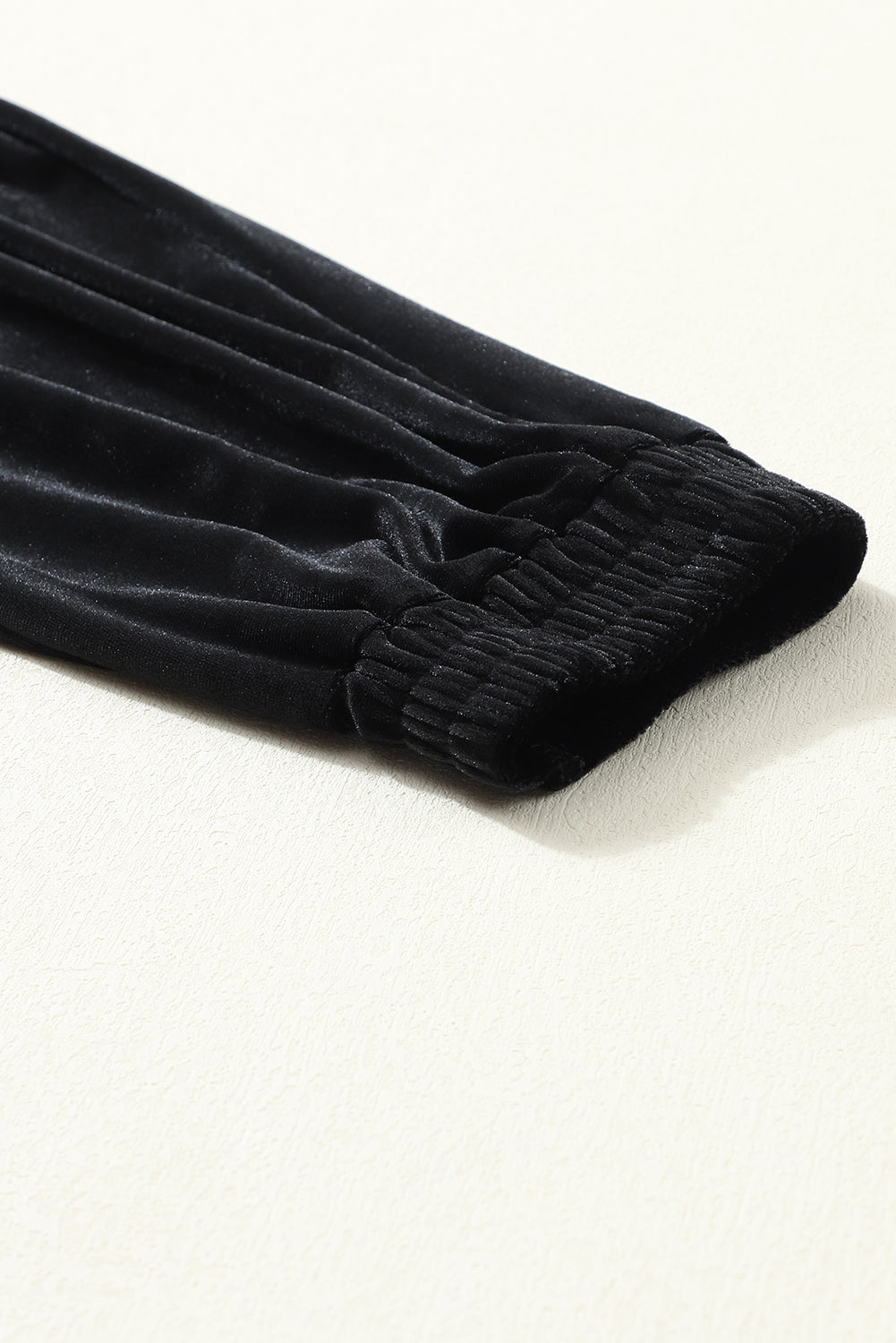 Velvet High-Waist Joggers — Black