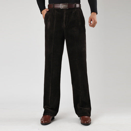 Brandon | Herren lässige Bundfaltenhose mit hohem Bund