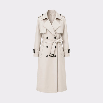 Women's Double-Breasted Belted Trench Coat Oversized Fit