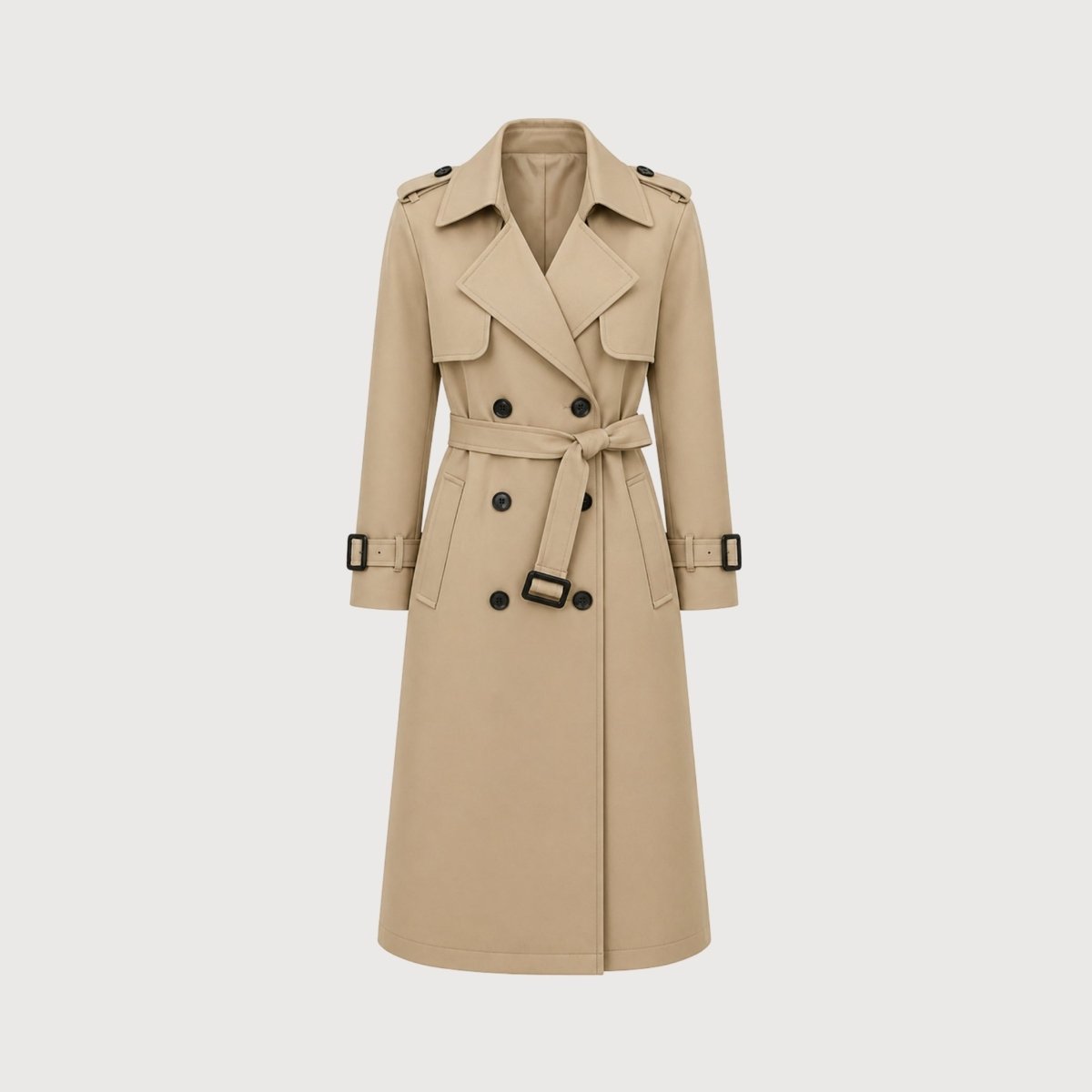 Women's Double-Breasted Belted Trench Coat Oversized Fit