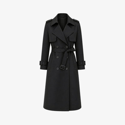 Women's Double-Breasted Belted Trench Coat Oversized Fit