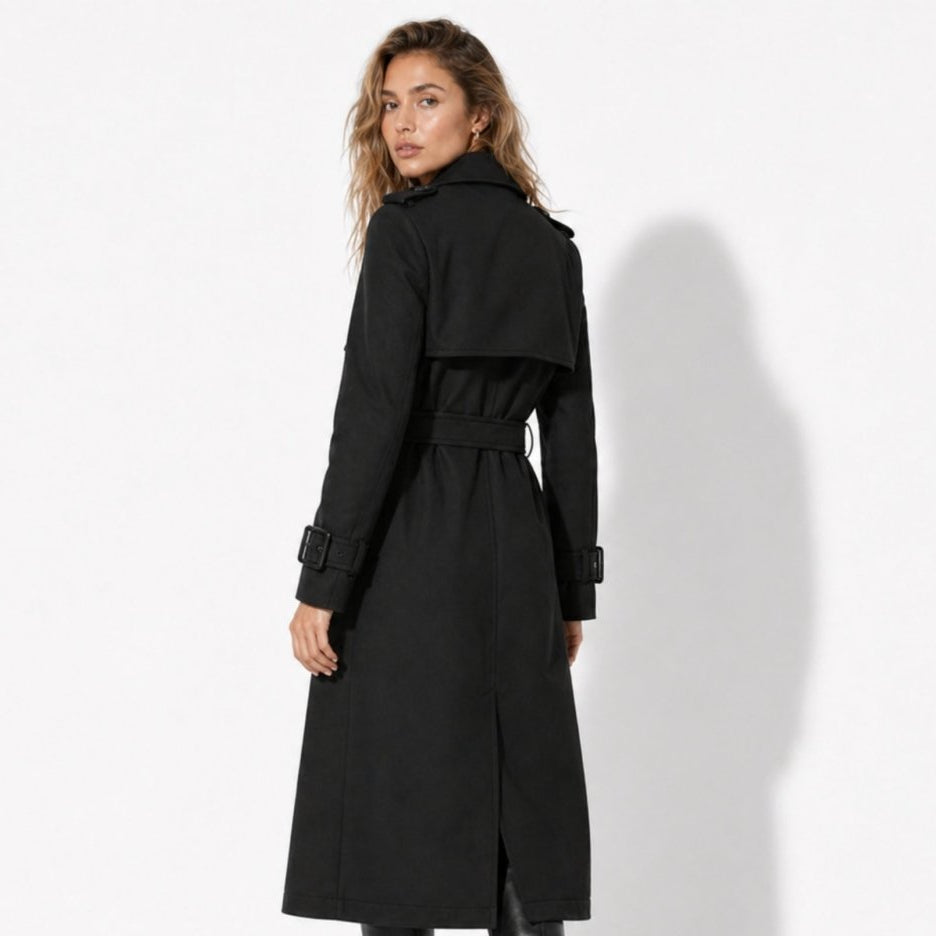 Women's Double-Breasted Belted Trench Coat Oversized Fit